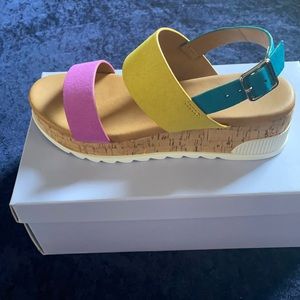 Madden Girl multi colored sandals